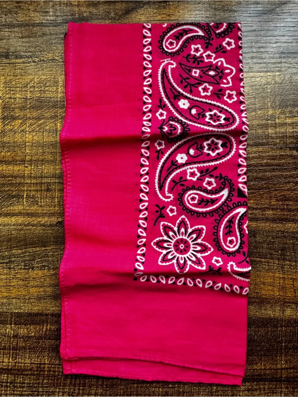 Hot Pink Paisley Bandana Classic Square Head Scarf Wristband Unisex NWT